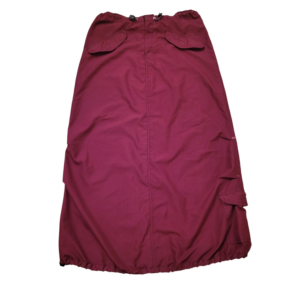 Tilt M Maxi Skirt Red Cargo Drawstring Y2K Gorpcore Utility Hiking Outdoors